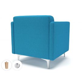 Napa Slim Arm 75cm Wide Armchair Everlasting Fabric Light Wood Feet With Socket