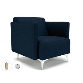 Napa Slim Arm 75cm Wide Armchair Forward Fabric Light Wood Feet With Socket