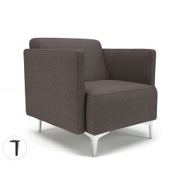 Napa Slim Arm 75cm Wide Armchair History Fabric Matt Black Feet