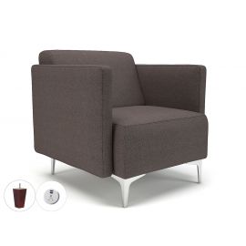 Napa Slim Arm 75cm Wide Armchair History Fabric Ebony Wood Feet With Socket