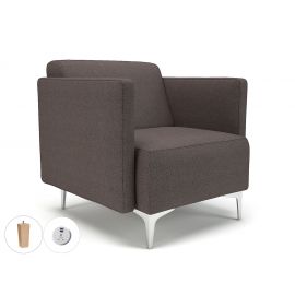 Napa Slim Arm 75cm Wide Armchair History Fabric Light Wood Feet With Socket