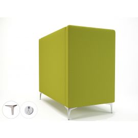 Altus 128cm Wide Privacy Booth Citron Fabric Matt Black Feet With Socket