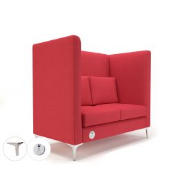 Altus 128cm Wide Privacy Booth Cycle Fabric Chrome Feet With Socket