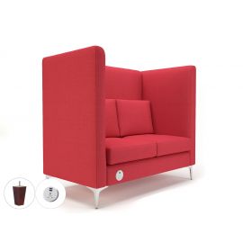 Altus 128cm Wide Privacy Booth Cycle Fabric Ebony Wood Feet With Socket