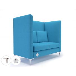 Altus 128cm Wide Privacy Booth Everlasting Fabric Chrome Feet With Socket