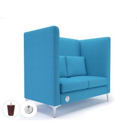 Altus 128cm Wide Privacy Booth Everlasting Fabric Ebony Wood Feet With Socket