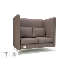 Altus 128cm Wide Privacy Booth History Fabric Chrome Feet With Socket