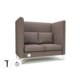 Altus 128cm Wide Privacy Booth History Fabric Matt Black Feet With Socket