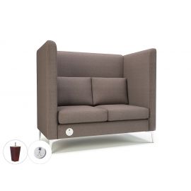 Altus 128cm Wide Privacy Booth History Fabric Ebony Wood Feet With Socket