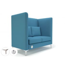 Altus 128cm Wide Privacy Booth Lagoon Fabric Chrome Feet With Socket