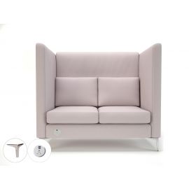 Altus 128cm Wide Privacy Booth Linen Fabric Chrome Feet With Socket