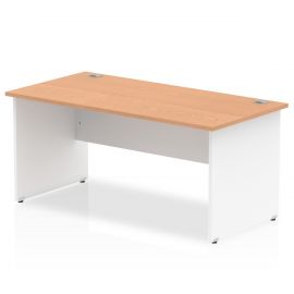 Impulse 1800 x 800mm Straight Desk Oak Top White Panel End Leg
