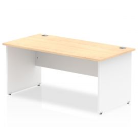 Impulse 1800 x 800mm Straight Desk Maple Top White Panel End Leg