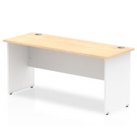 Impulse 1600 x 600mm Straight Desk Maple Top White Panel End Leg