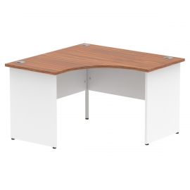Impulse 1200mm Corner Desk Walnut Top White Panel End Leg